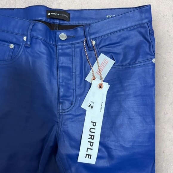 NWT purple brand blue patent skinny jeans - Picture 2 of 8